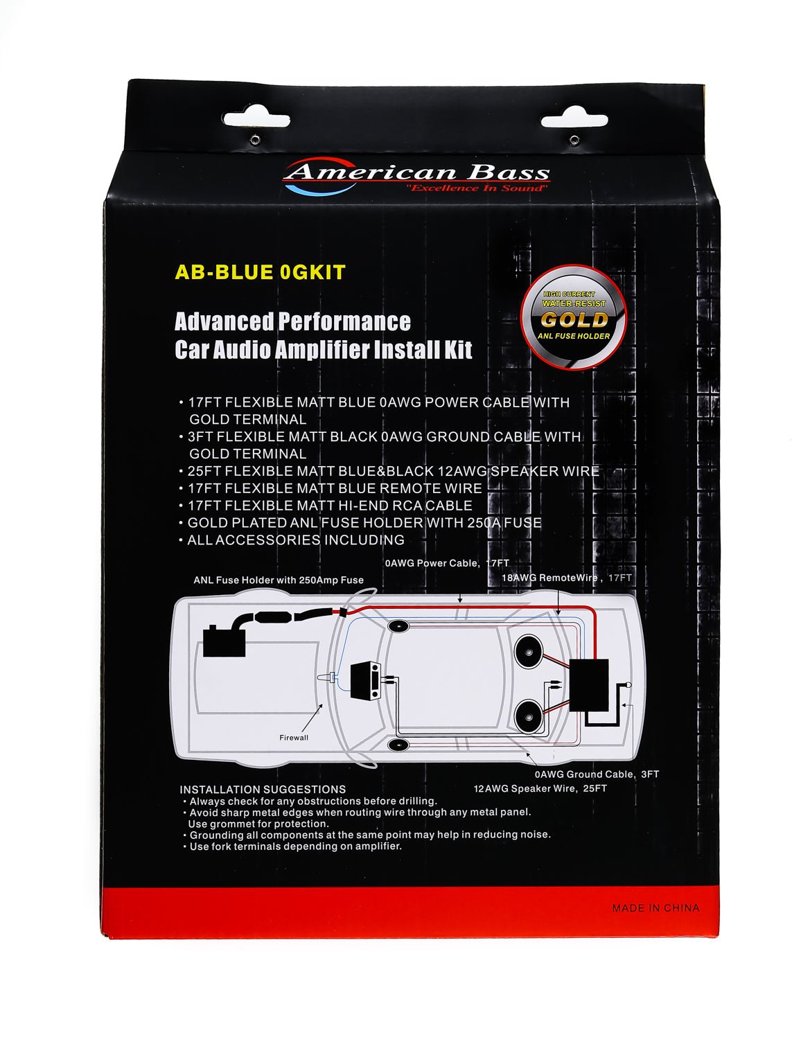 American Bass 0 Gauge Amplifier Kit - American Bass Audio